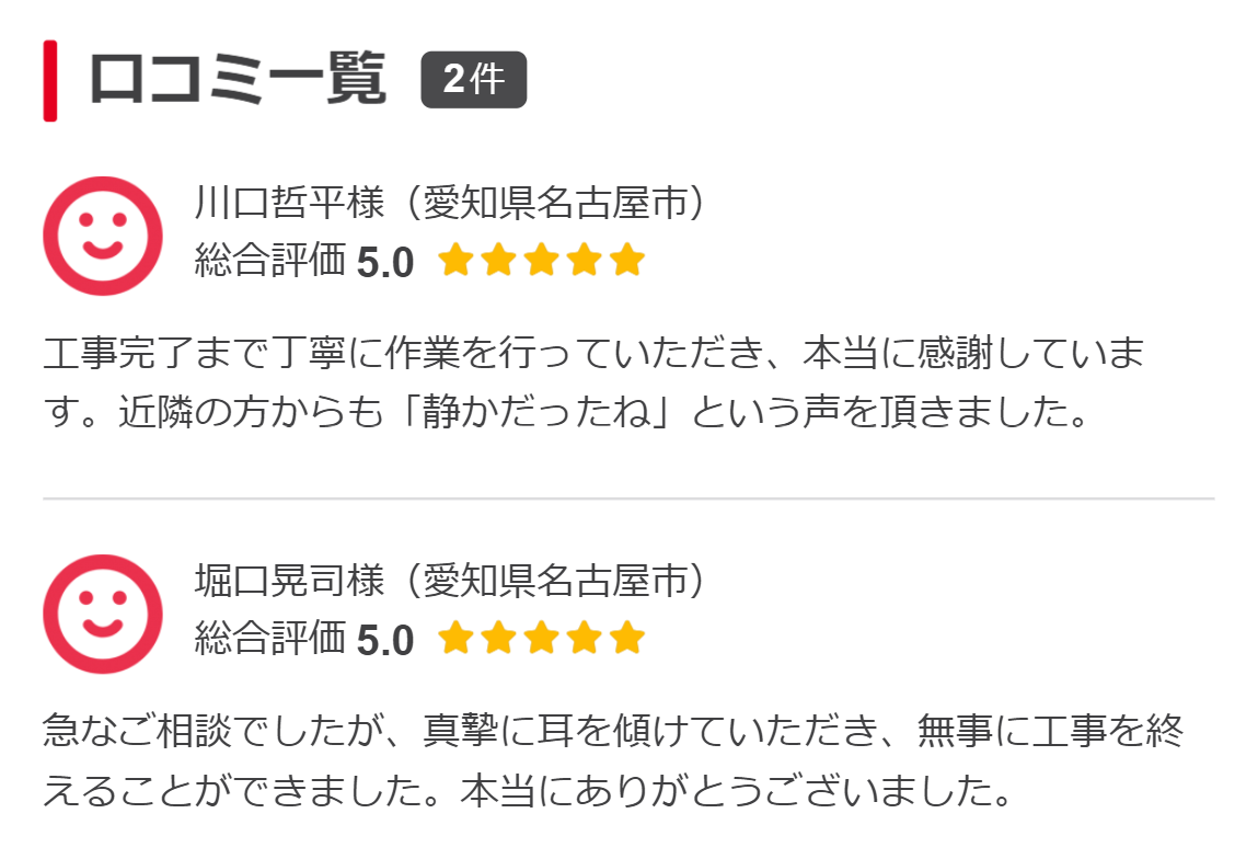 口コミや項目別評価を見た上で比較検討できる