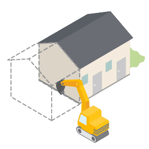 建物の部分的な解体